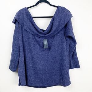 Lane Bryant Cowl Neck Sweater Size 18/20 Indigo Blue Purple Lightweight NWT